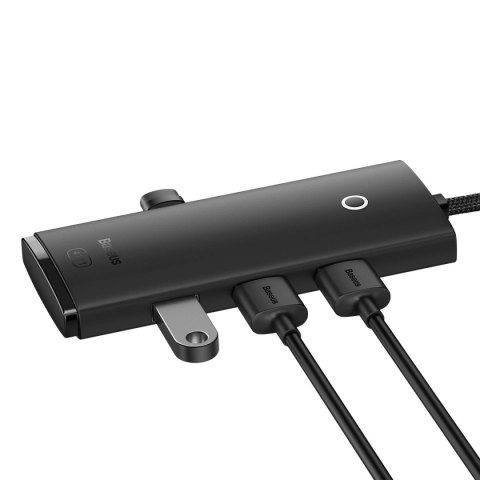 Baseus Lite Series przejściówka HUB USB Typ C - 4x USB 3.0 25cm czarny (WKQX030301) Baseus Lite Series przejściówka HUB USB Typ C - 4x USB 3.0 25cm czarny (WKQX030301)