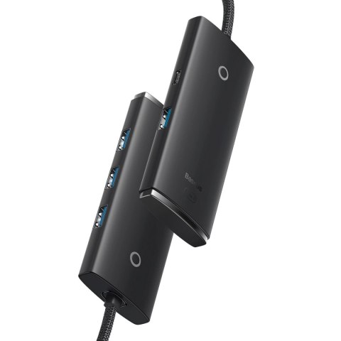 Baseus Lite Series przejściówka HUB USB Typ C - 4x USB 3.0 25cm czarny (WKQX030301) Baseus Lite Series przejściówka HUB USB Typ C - 4x USB 3.0 25cm czarny (WKQX030301)