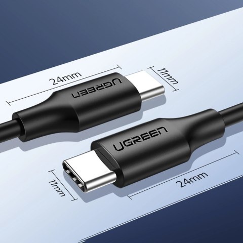 Kabel Ugreen US286 USB-C - USB-C 3A 480Mb/s 3m - czarny Kabel Ugreen US286 USB-C - USB-C 3A 480Mb/s 3m - czarny