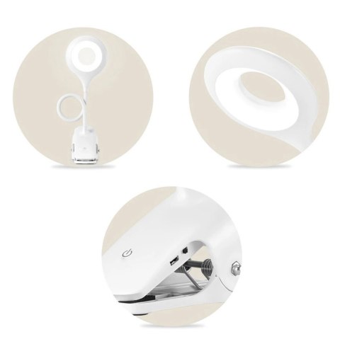 Bezprzewodowa lampka LED do czytania z klipsem + kabel micro USB czarny Bezprzewodowa lampka LED do czytania z klipsem + kabel micro USB czarny