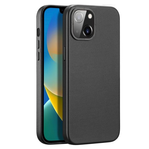 Dux Ducis Grit skórzane etui do iPhone 14 Plus elegancki pokrowiec ze sztucznej skóry (kompatybilne z MagSafe) czarny Dux Ducis Grit skórzane etui do iPhone 14 Plus elegancki pokrowiec ze sztucznej skóry (kompatybilne z MagSafe) czarny