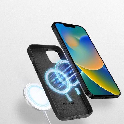 Dux Ducis Grit skórzane etui do iPhone 14 Plus elegancki pokrowiec ze sztucznej skóry (kompatybilne z MagSafe) czarny Dux Ducis Grit skórzane etui do iPhone 14 Plus elegancki pokrowiec ze sztucznej skóry (kompatybilne z MagSafe) czarny