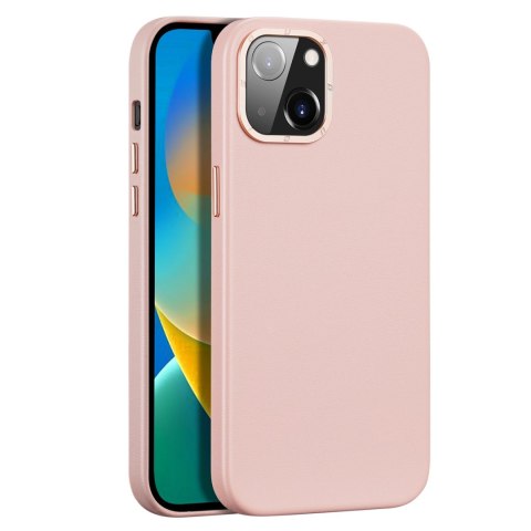 Dux Ducis Grit skórzane etui do iPhone 14 Plus elegancki pokrowiec ze sztucznej skóry (kompatybilne z MagSafe) różowy Dux Ducis Grit skórzane etui do iPhone 14 Plus elegancki pokrowiec ze sztucznej skóry (kompatybilne z MagSafe) różowy