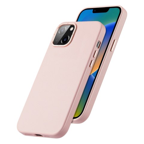 Dux Ducis Grit skórzane etui do iPhone 14 Plus elegancki pokrowiec ze sztucznej skóry (kompatybilne z MagSafe) różowy Dux Ducis Grit skórzane etui do iPhone 14 Plus elegancki pokrowiec ze sztucznej skóry (kompatybilne z MagSafe) różowy