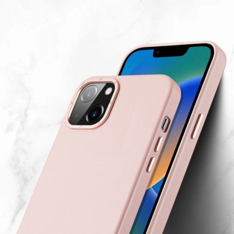 Dux Ducis Grit skórzane etui do iPhone 14 Plus elegancki pokrowiec ze sztucznej skóry (kompatybilne z MagSafe) różowy Dux Ducis Grit skórzane etui do iPhone 14 Plus elegancki pokrowiec ze sztucznej skóry (kompatybilne z MagSafe) różowy