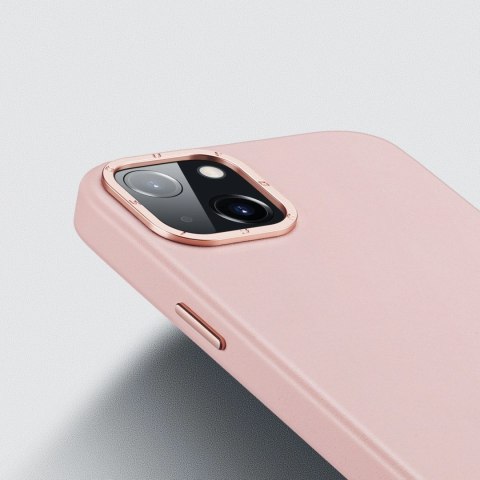 Dux Ducis Grit skórzane etui do iPhone 14 Plus elegancki pokrowiec ze sztucznej skóry (kompatybilne z MagSafe) różowy Dux Ducis Grit skórzane etui do iPhone 14 Plus elegancki pokrowiec ze sztucznej skóry (kompatybilne z MagSafe) różowy