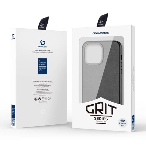 Dux Ducis Grit skórzane etui do iPhone 14 Pro Max elegancki pokrowiec ze sztucznej skóry (kompatybilne z MagSafe) czarny Dux Ducis Grit skórzane etui do iPhone 14 Pro Max elegancki pokrowiec ze sztucznej skóry (kompatybilne z MagSafe) czarny