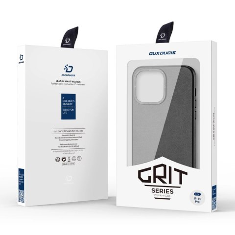 Dux Ducis Grit skórzane etui do iPhone 14 Pro elegancki pokrowiec ze sztucznej skóry (kompatybilne z MagSafe) czarny Dux Ducis Grit skórzane etui do iPhone 14 Pro elegancki pokrowiec ze sztucznej skóry (kompatybilne z MagSafe) czarny