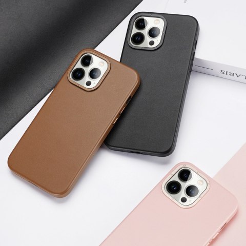 Dux Ducis Grit skórzane etui do iPhone 14 Pro elegancki pokrowiec ze sztucznej skóry (kompatybilne z MagSafe) czarny Dux Ducis Grit skórzane etui do iPhone 14 Pro elegancki pokrowiec ze sztucznej skóry (kompatybilne z MagSafe) czarny