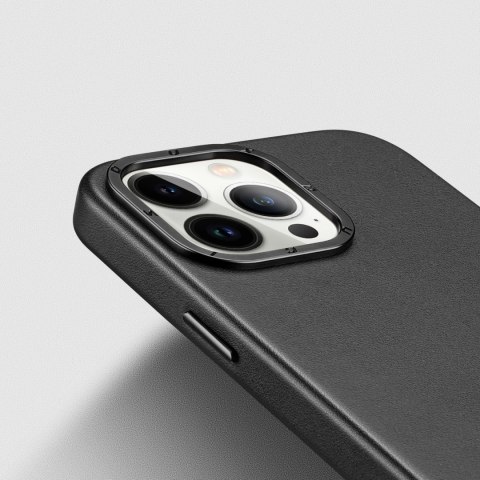 Dux Ducis Grit skórzane etui do iPhone 14 Pro elegancki pokrowiec ze sztucznej skóry (kompatybilne z MagSafe) czarny Dux Ducis Grit skórzane etui do iPhone 14 Pro elegancki pokrowiec ze sztucznej skóry (kompatybilne z MagSafe) czarny