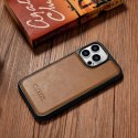 ICarer Leather Oil Wax etui iPhone 14 Pro Max skórzany pokrowiec brązowe (WMI14220720-TN)