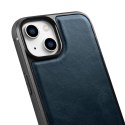 ICarer Leather Oil Wax etui pokryte naturalną skórą do iPhone 14 niebieski (WMI14220717-BU)
