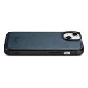 ICarer Leather Oil Wax etui pokryte naturalną skórą do iPhone 14 niebieski (WMI14220717-BU)