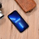 ICarer Leather Oil Wax etui pokryte naturalną skórą do iPhone 14 niebieski (WMI14220717-BU)