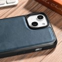 ICarer Leather Oil Wax etui pokryte naturalną skórą do iPhone 14 niebieski (WMI14220717-BU)