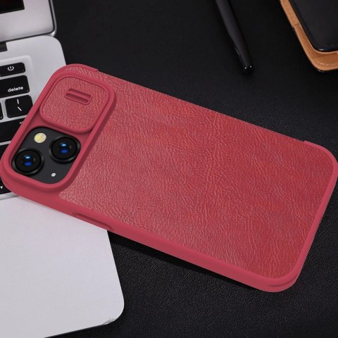 Nillkin Qin Leather Pro Case etui iPhone 14 osłona na aparat kabura pokrowiec obudowa z klapką brązowy Nillkin Qin Leather Pro Case etui iPhone 14 osłona na aparat kabura pokrowiec obudowa z klapką brązowy