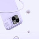 Nillkin CamShield Magnetic Silicone Case etui iPhone 14 Plus magnetyczny MagSafe pokrowiec z osłoną na aparat niebieski