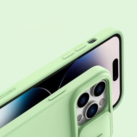 Nillkin CamShield Silky Silicone Case etui iPhone 14 Pro Max pokrowiec z osłoną na aparat zielony Nillkin CamShield Silky Silicone Case etui iPhone 14 Pro Max pokrowiec z osłoną na aparat zielony