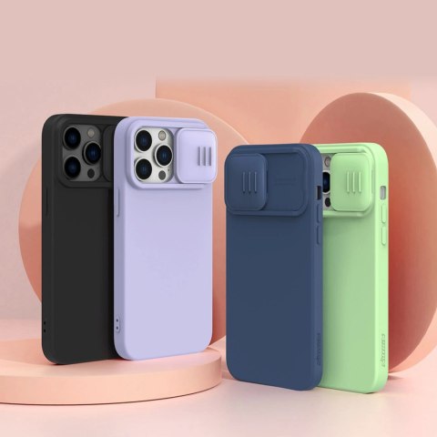 Nillkin CamShield Silky Silicone Case etui iPhone 14 Pro Max pokrowiec z osłoną na aparat zielony Nillkin CamShield Silky Silicone Case etui iPhone 14 Pro Max pokrowiec z osłoną na aparat zielony