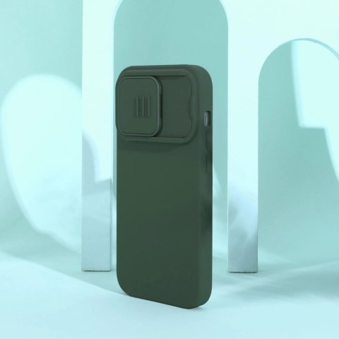 Nillkin CamShield Silky Silicone Case etui iPhone 14 Pro Max pokrowiec z osłoną na aparat zielony Nillkin CamShield Silky Silicone Case etui iPhone 14 Pro Max pokrowiec z osłoną na aparat zielony