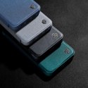 Nillkin Qin Cloth Pro Case etui do iPhone 14 Plus osłona na aparat kabura pokrowiec obudowa z klapką niebieski