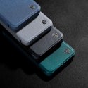 Nillkin Qin Cloth Pro Case etui do iPhone 14 Pro Max osłona na aparat kabura pokrowiec obudowa z klapką niebieski
