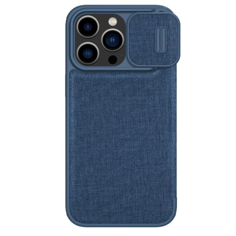 Nillkin Qin Cloth Pro Case etui do iPhone 14 Pro osłona na aparat kabura pokrowiec obudowa z klapką niebieski Nillkin Qin Cloth Pro Case etui do iPhone 14 Pro osłona na aparat kabura pokrowiec obudowa z klapką niebieski