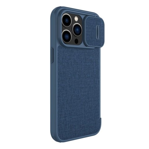 Nillkin Qin Cloth Pro Case etui do iPhone 14 Pro osłona na aparat kabura pokrowiec obudowa z klapką niebieski Nillkin Qin Cloth Pro Case etui do iPhone 14 Pro osłona na aparat kabura pokrowiec obudowa z klapką niebieski