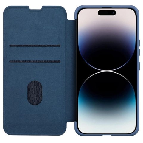Nillkin Qin Cloth Pro Case etui do iPhone 14 Pro osłona na aparat kabura pokrowiec obudowa z klapką niebieski Nillkin Qin Cloth Pro Case etui do iPhone 14 Pro osłona na aparat kabura pokrowiec obudowa z klapką niebieski