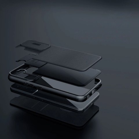 Nillkin Qin Cloth Pro Case etui do iPhone 14 Pro osłona na aparat kabura pokrowiec obudowa z klapką niebieski Nillkin Qin Cloth Pro Case etui do iPhone 14 Pro osłona na aparat kabura pokrowiec obudowa z klapką niebieski