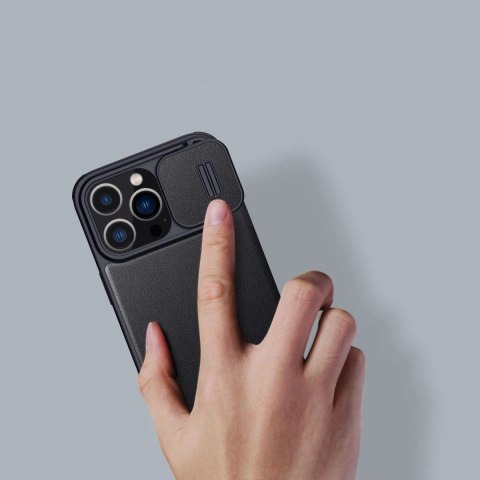 Nillkin Qin Cloth Pro Case etui do iPhone 14 Pro osłona na aparat kabura pokrowiec obudowa z klapką niebieski Nillkin Qin Cloth Pro Case etui do iPhone 14 Pro osłona na aparat kabura pokrowiec obudowa z klapką niebieski