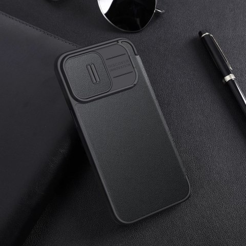 Nillkin Qin Cloth Pro Case etui do iPhone 14 Pro osłona na aparat kabura pokrowiec obudowa z klapką niebieski Nillkin Qin Cloth Pro Case etui do iPhone 14 Pro osłona na aparat kabura pokrowiec obudowa z klapką niebieski