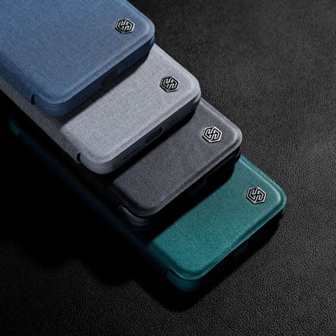 Nillkin Qin Cloth Pro Case etui do iPhone 14 Pro osłona na aparat kabura pokrowiec obudowa z klapką niebieski Nillkin Qin Cloth Pro Case etui do iPhone 14 Pro osłona na aparat kabura pokrowiec obudowa z klapką niebieski