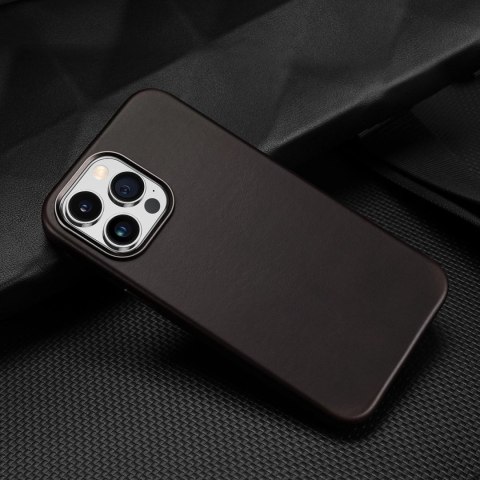 Dux Ducis Naples etui do iPhone 14 Pro skórzany pokrowiec (kompatybilny z MagSafe) ciemnobrązowy Dux Ducis Naples etui do iPhone 14 Pro skórzany pokrowiec (kompatybilny z MagSafe) ciemnobrązowy
