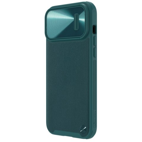 Nillkin CamShield Leather S Case etui iPhone 14 Pro Max pokrowiec z osłoną na aparat zielone Nillkin CamShield Leather S Case etui iPhone 14 Pro Max pokrowiec z osłoną na aparat zielone