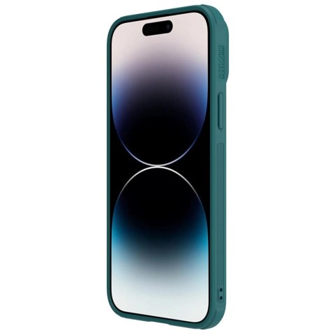 Nillkin CamShield Leather S Case etui iPhone 14 Pro Max pokrowiec z osłoną na aparat zielone Nillkin CamShield Leather S Case etui iPhone 14 Pro Max pokrowiec z osłoną na aparat zielone