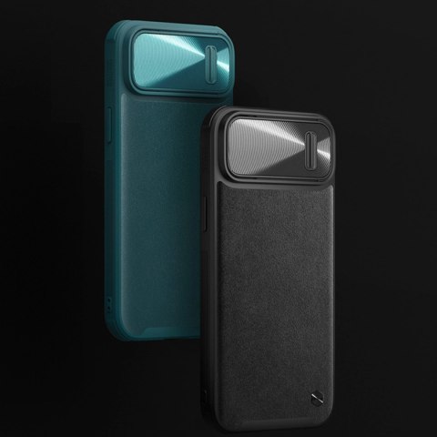 Nillkin CamShield Leather S Case etui iPhone 14 Pro Max pokrowiec z osłoną na aparat zielone Nillkin CamShield Leather S Case etui iPhone 14 Pro Max pokrowiec z osłoną na aparat zielone