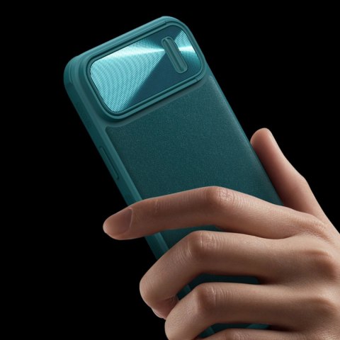 Nillkin CamShield Leather S Case etui iPhone 14 Pro Max pokrowiec z osłoną na aparat zielone Nillkin CamShield Leather S Case etui iPhone 14 Pro Max pokrowiec z osłoną na aparat zielone