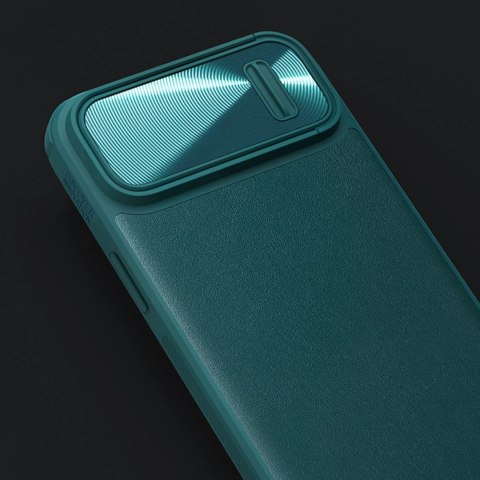 Nillkin CamShield Leather S Case etui iPhone 14 Pro Max pokrowiec z osłoną na aparat zielone Nillkin CamShield Leather S Case etui iPhone 14 Pro Max pokrowiec z osłoną na aparat zielone