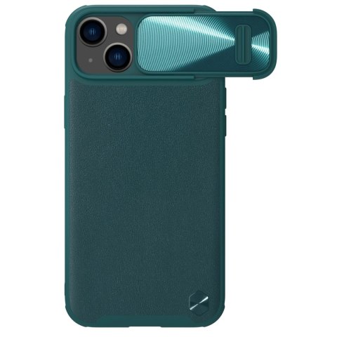 Nillkin CamShield Leather S Case etui iPhone 14 pokrowiec z osłoną na aparat zielone Nillkin CamShield Leather S Case etui iPhone 14 pokrowiec z osłoną na aparat zielone