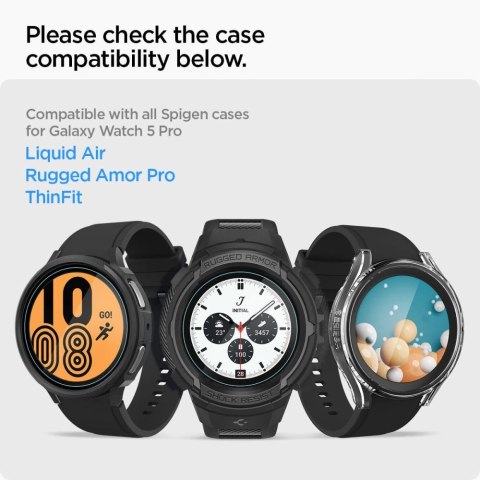 Szkło hartowane Spigen Glas.tR EZ Fit na Samsung Galaxy Watch 5 Pro (45 mm) - 2 szt. Szkło hartowane Spigen Glas.tR EZ Fit na Samsung Galaxy Watch 5 Pro (45 mm) - 2 szt.