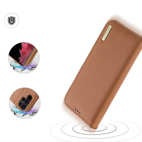 Dux Ducis Hivo etui do Samsung Galaxy S23 Ultra pokrowiec z klapką portfel podstawka blokada RFID brązowe Dux Ducis Hivo etui do Samsung Galaxy S23 Ultra pokrowiec z klapką portfel podstawka blokada RFID brązowe