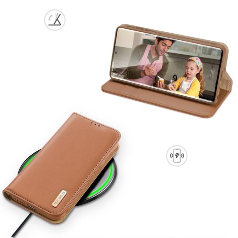 Dux Ducis Hivo etui do Samsung Galaxy S23 Ultra pokrowiec z klapką portfel podstawka blokada RFID brązowe Dux Ducis Hivo etui do Samsung Galaxy S23 Ultra pokrowiec z klapką portfel podstawka blokada RFID brązowe