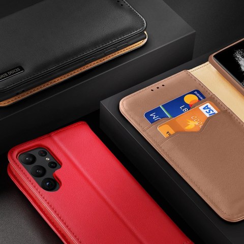 Dux Ducis Hivo etui do Samsung Galaxy S23 Ultra pokrowiec z klapką portfel podstawka blokada RFID brązowe Dux Ducis Hivo etui do Samsung Galaxy S23 Ultra pokrowiec z klapką portfel podstawka blokada RFID brązowe