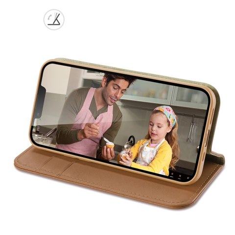 Dux Ducis Hivo skórzane etui z klapką pokrowiec ze skóry naturalnej portfel na karty i dokumenty iPhone 14 Plus brązowy Dux Ducis Hivo skórzane etui z klapką pokrowiec ze skóry naturalnej portfel na karty i dokumenty iPhone 14 Plus brązowy