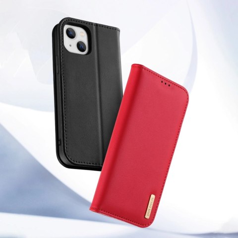Dux Ducis Hivo skórzane etui z klapką pokrowiec ze skóry naturalnej portfel na karty i dokumenty iPhone 14 Plus brązowy Dux Ducis Hivo skórzane etui z klapką pokrowiec ze skóry naturalnej portfel na karty i dokumenty iPhone 14 Plus brązowy