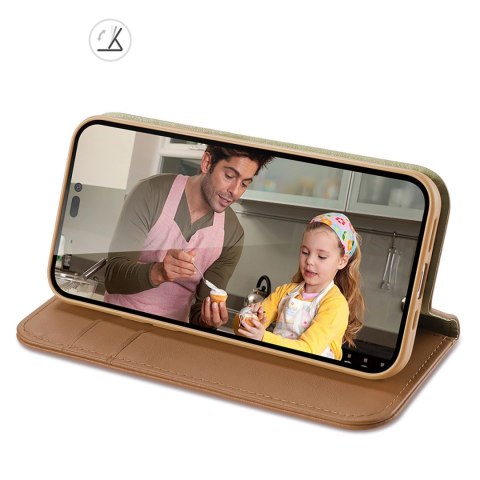 Dux Ducis Hivo skórzane etui z klapką pokrowiec ze skóry naturalnej portfel na karty i dokumenty iPhone 14 Pro Max brązowy Dux Ducis Hivo skórzane etui z klapką pokrowiec ze skóry naturalnej portfel na karty i dokumenty iPhone 14 Pro Max brązowy