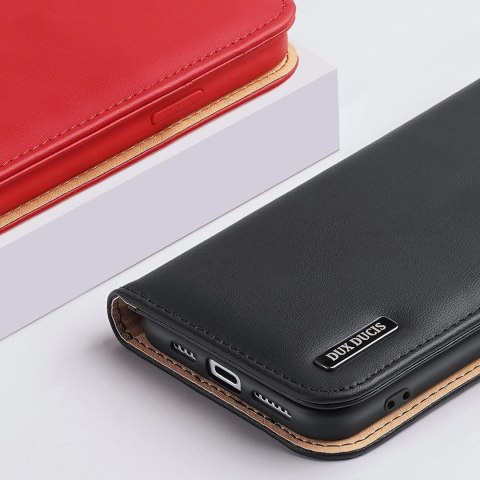 Dux Ducis Hivo skórzane etui z klapką pokrowiec ze skóry naturalnej portfel na karty i dokumenty iPhone 14 Pro Max brązowy Dux Ducis Hivo skórzane etui z klapką pokrowiec ze skóry naturalnej portfel na karty i dokumenty iPhone 14 Pro Max brązowy