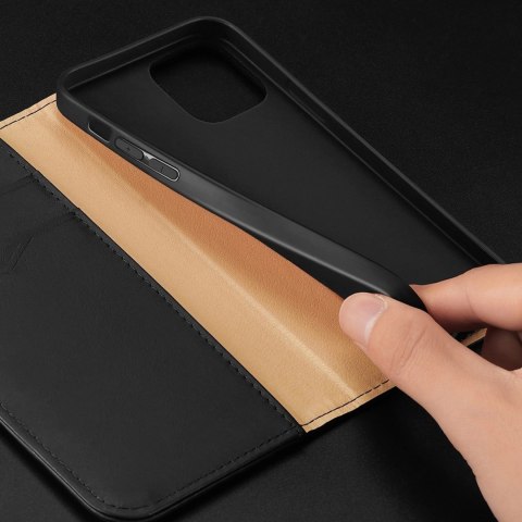 Dux Ducis Hivo skórzane etui z klapką pokrowiec ze skóry naturalnej portfel na karty i dokumenty iPhone 14 Pro Max czerwony Dux Ducis Hivo skórzane etui z klapką pokrowiec ze skóry naturalnej portfel na karty i dokumenty iPhone 14 Pro Max czerwony
