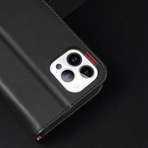 Dux Ducis Hivo skórzane etui z klapką pokrowiec ze skóry naturalnej portfel na karty i dokumenty iPhone 14 Pro Max czerwony Dux Ducis Hivo skórzane etui z klapką pokrowiec ze skóry naturalnej portfel na karty i dokumenty iPhone 14 Pro Max czerwony